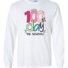 White Long Sleeve T-Shirt (Happy 100th Day (Design 'B')