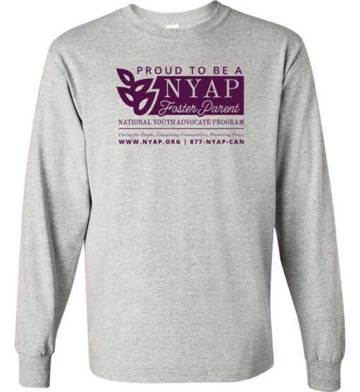 Ash Gray Long Sleeve T-Shirt (NYAP Design A)