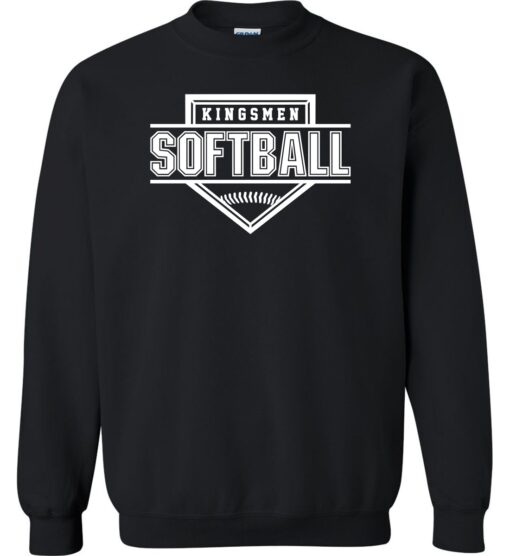 Black Crewneck Sweatshirt (Kingsmen Softball Design B)