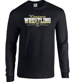 Black Long Sleeve T-Shirt (Kingsmen Wrestling Design A)