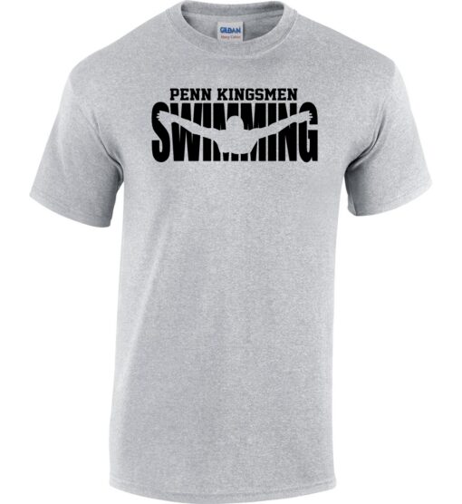 Sport Gray Short Sleeve T-Shirt (Kingsmen Swimming Design C)