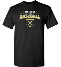 Black Short Sleeve T-Shirt (Kingsmen Baseball Design E)