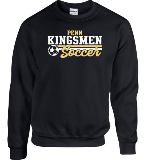 Black Crewneck Sweatshirt (Kingsmen Soccer Design C)
