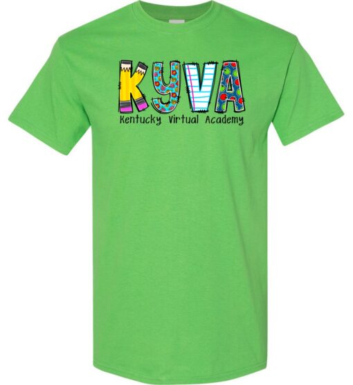 Electric Green Short Sleeve T-Shirt (KYVA Design C)