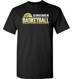 Black Short Sleeve T-Shirt (Kingsmen Basketball Design C)