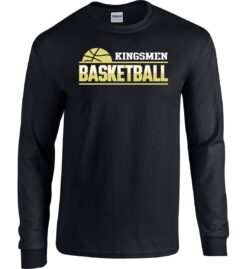 Black Long Sleeve T-Shirt (Kingsmen Basketball Design C)