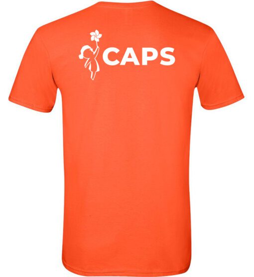 Orange Short Sleeve Softstyle® T-Shirt (CAPS Design A) - Image 2