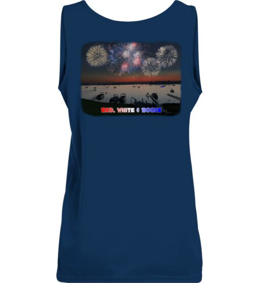 Navy Blue Ladies' Tank Top (PJC Lakes Poker Run) - Image 2