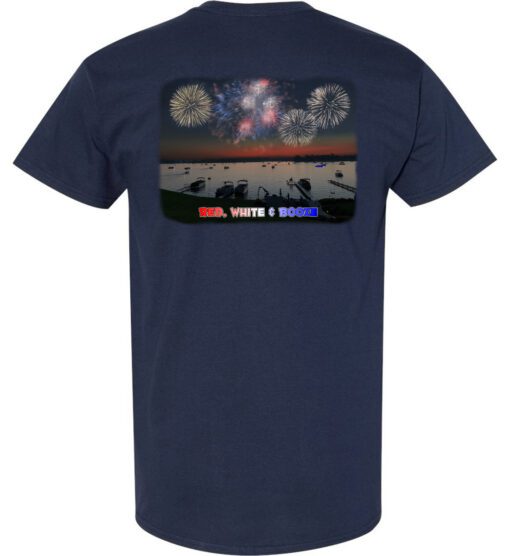 Navy Blue Short Sleeve T-Shirt (PJC Lakes Poker Run) - Image 2