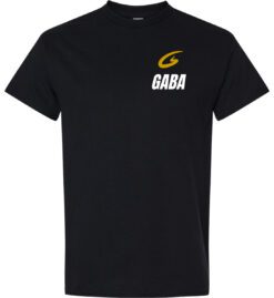 Black Short Sleeve T-Shirt w/Gold Logo (GABA)