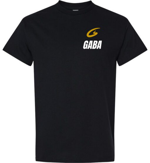 Black Short Sleeve T-Shirt w/Gold Logo (GABA)