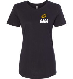 Ladies' Black Short Sleeve T-Shirt w/Gold Logo (GABA)