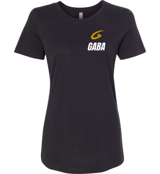 Ladies' Black Short Sleeve T-Shirt w/Gold Logo (GABA)