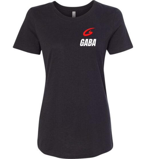 Ladies' Black Short Sleeve T-Shirt w/Red Logo (GABA)