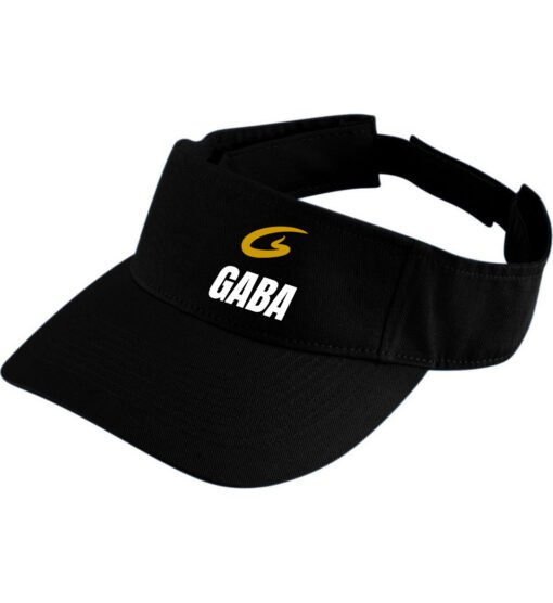Black Sport Twill Visor w/Gold Logo (GABA)