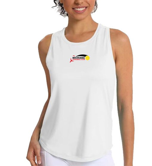 Women's White Racerback Tank Top (Michiana Pickleball)
