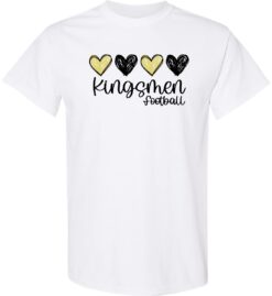 White Short Sleeve T-Shirt (Penn Football Design B1)