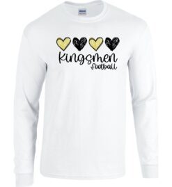 White Long Sleeve T-Shirt (Penn Football Design B1)