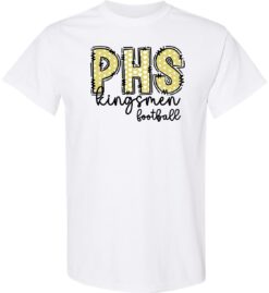 White Short Sleeve T-Shirt (Penn Football Design F1)