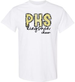 White Short Sleeve T-Shirt (Penn Football Design F2)