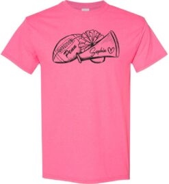Safety Pink Short Sleeve T-Shirt (Penn Football Design D)