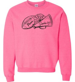 Safety Pink Crewneck Sweatshirt (Penn Football Design D)