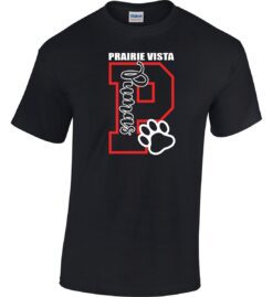 Black Short Sleeve T-Shirt (Prairie Vista Spirit Wear Design A)