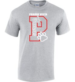 Sport Gray Short Sleeve T-Shirt (Prairie Vista Spirit Wear Design A)