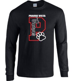 Black Long Sleeve T-Shirt (Prairie Vista Spirit Wear Design A)