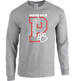 Sport Gray Long Sleeve T-Shirt (Prairie Vista Spirit Wear Design A)