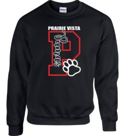 Black Crewneck Sweatshirt (Prairie Vista Spirit Wear Design A)