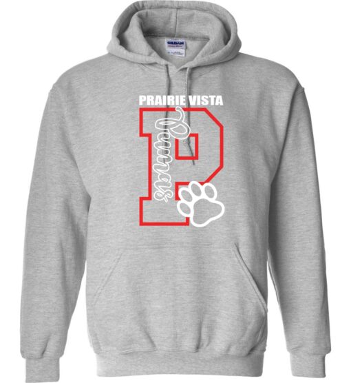 Sport Gray Hoodie (Prairie Vista Spirit Wear Design A)