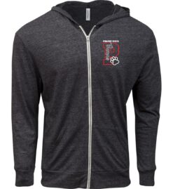 Black Triblend Full-Zip Light Hoodie (Prairie Vista Spirit Wear Design A)