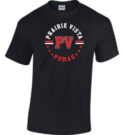 Black Short Sleeve T-Shirt (Prairie Vista Spirit Wear Design B)