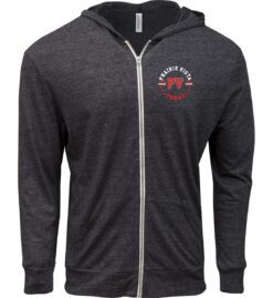 Black Triblend Full-Zip Light Hoodie (Prairie Vista Spirit Wear Design B)