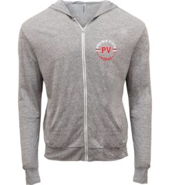 Gray Triblend Full-Zip Light Hoodie (Prairie Vista Spirit Wear Design B)