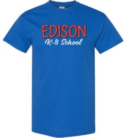 Royal Blue Short Sleeve T-Shirt (Edison K-8 School Design A)