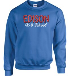 Royal Blue Crewneck Sweatshirt (Edison K-8 School Design A)