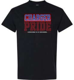 Black Short Sleeve T-Shirt (Edison K-8 School Design C)