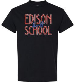 Black Short Sleeve T-Shirt (Edison K-8 School Design D)