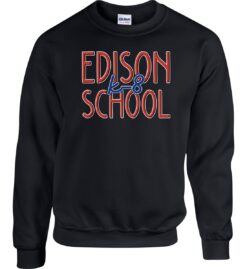 Black Crewneck Sweatshirt (Edison K-8 School Design D)