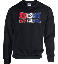 Black Crewneck Sweatshirt (Edison K-8 School Design E)