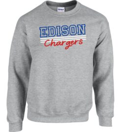 Sport Gray Crewneck Sweatshirt (Edison K-8 School Design G)