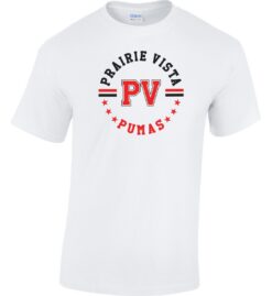 White Short Sleeve T-Shirt (Prairie Vista Spirit Wear Design B)