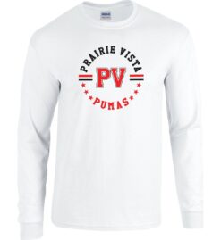 White Long Sleeve T-Shirt (Prairie Vista Spirit Wear Design B)