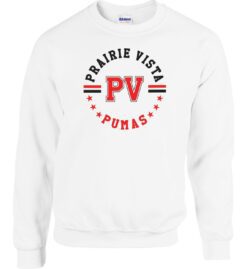 White Crewneck Sweatshirt (Prairie Vista Spirit Wear Design B)