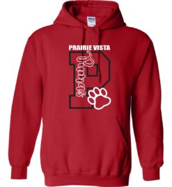 Red Hoodie (Prairie Vista Spirit Wear Design A)