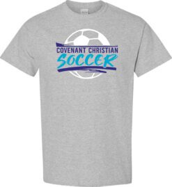 Sport Gray Short Sleeve T-Shirt (Covenant Christian Soccer Design A)