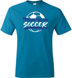 Teal Short Sleeve T-Shirt (Covenant Christian Soccer Design A)