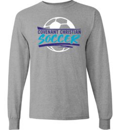 Sport Gray Long Sleeve T-Shirt (Covenant Christian Soccer Design A)